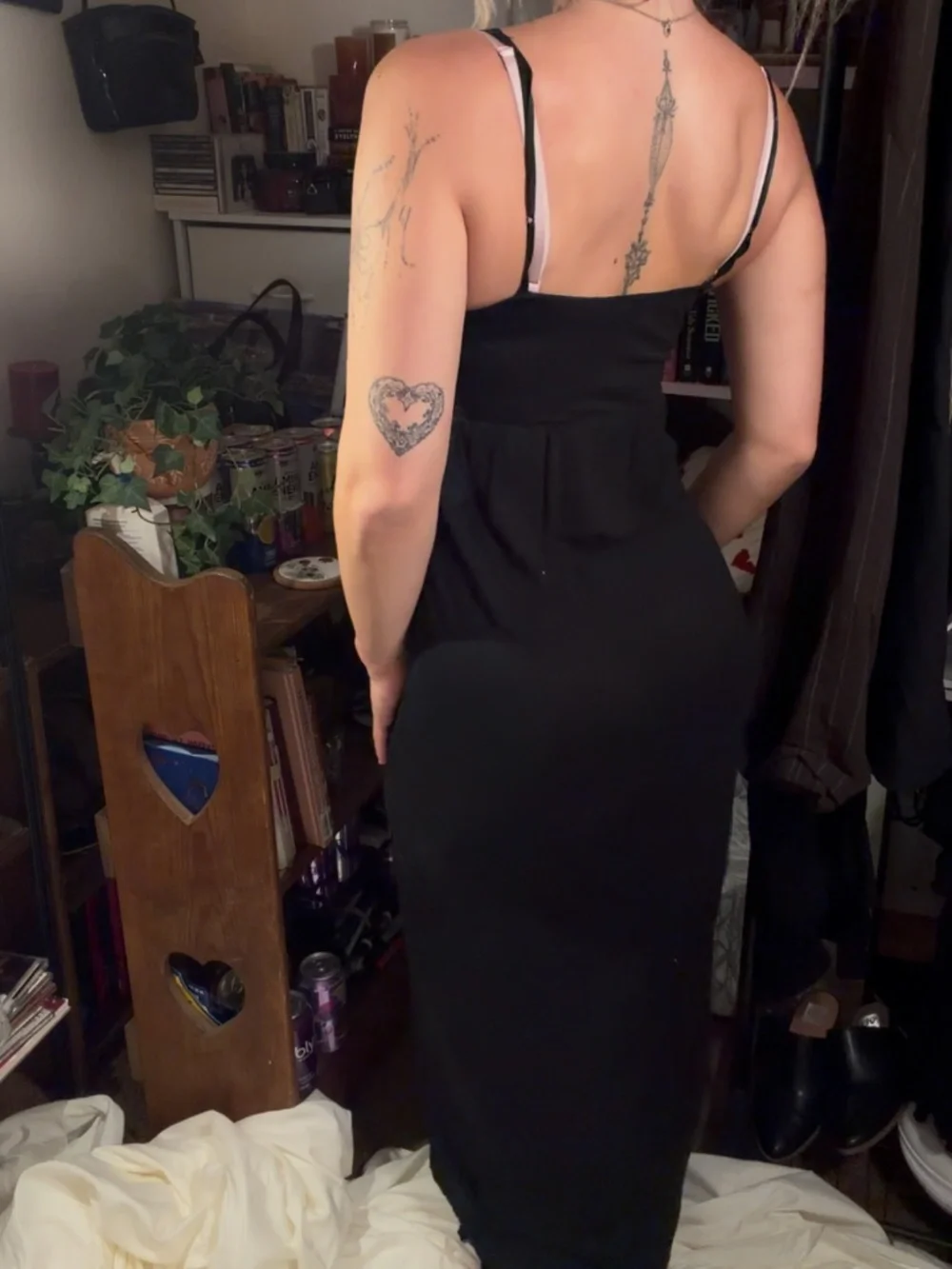 Black vneck maxi dress
